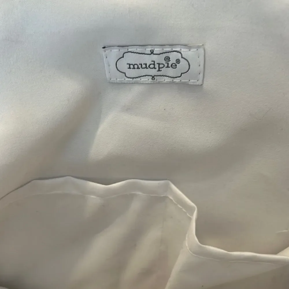 Mudpie white and silver wicker handbag shoulder strap and handles used 1x EUC